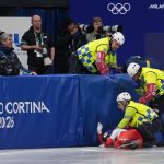 Speed skater suffers scary injury as skate cuts face at Olympics